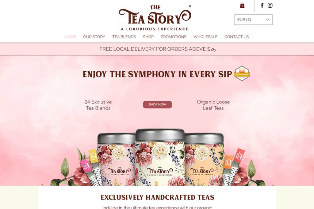 The Tea Story boutique sur Wix