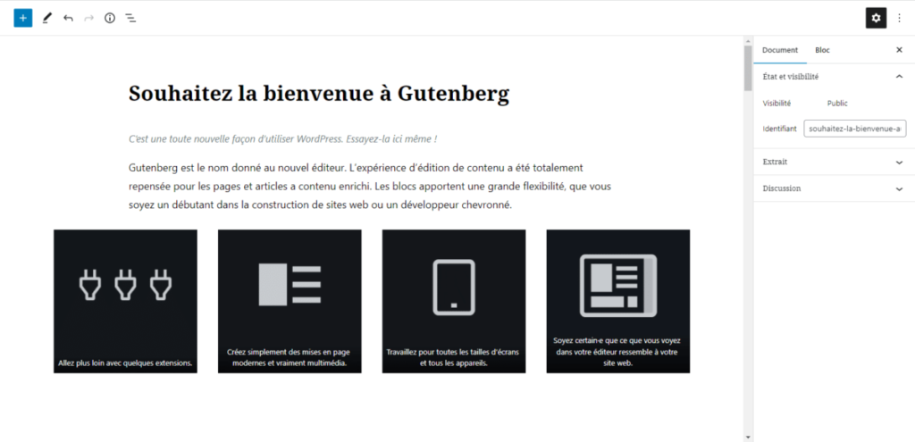 L'éditeur Gutenberg de Wordpress permet une intégration des solutions Elementor et Divi