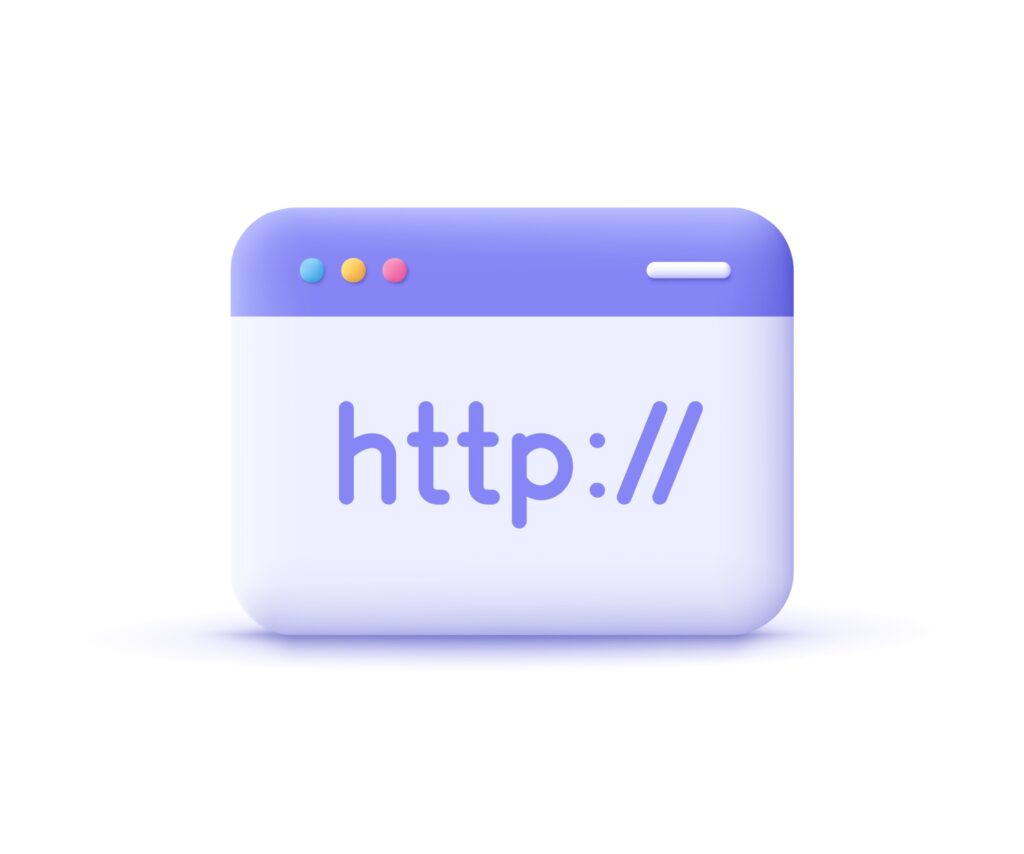 Représentation d'un browser web et de l'url http://